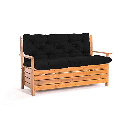 SEDOXX Schaukelsitzkissen mit Band, 8 cm dick, Möbelkissen mit Rückenlehne, Terrassenkissen, Ersatzmatratze für lange Bank, Boden, Veranda, Gartenliege, 150 x 100 x 8 cm, Schwarz SEDOXX Schaukelsitzkissen mit Band, 8 cm dick, Möbelkissen mit Rückenlehne, Terrassenkissen, Ersatzmatratze für lange Bank, Boden, Veranda, Gartenliege, 150 x 100 x 8 cm, Schwarz von SEDOXX