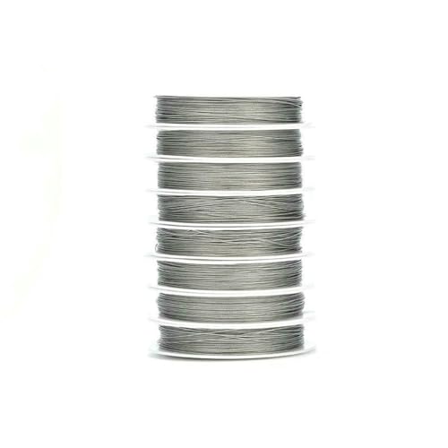 0,3–1 mm Edelstahldraht, Perlenseil, Angelschnur, Schnur für DIY-Halsketten, Armbänder, Schmuckherstellung, Erkenntnisse – Stahl – 0,45 mm – 19 Meter von SEDRGH