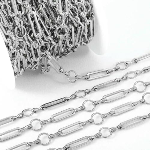 1 Meter dicke Edelstahlkette mit geometrischem Muster für Halsketten, Armbänder, DIY-Schmuckherstellung, Stahlfarbe, 1 Meter 1 Meter dicke Edelstahlkette mit geometrischem Muster für Halsketten, Armbänder, DIY-Schmuckherstellung, Stahlfarbe, 1 Meter von SEDRGH