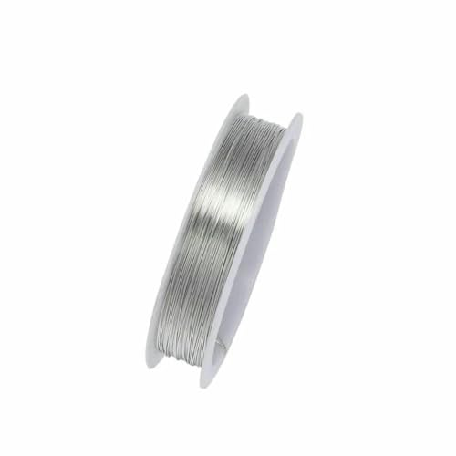 1 Rolle stabiler Kupferdraht aus Goldlegierung, Durchmesser 0,2 0,3 0,4 0,5 0,6 0,7 0,8 1 mm, Metallfadendraht für die Herstellung von DIY-Perlen und Schmuck, Rhodium, 0,8 mm, 2,5 m pro R von SEDRGH