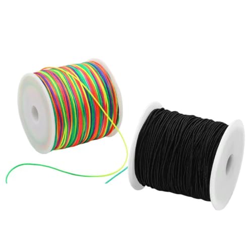 1 Stück 50 m/164 Fuß Regenbogen-elastische Perlenschnur – dehnbare, robuste, lebendige Schnur zur Schmuckherstellung für Halsketten, Perlen und Kunsthandwerk – 2 Stück schwarz 1 Stück 50 m/164 Fuß Regenbogen-elastische Perlenschnur – dehnbare, robuste, lebendige Schnur zur Schmuckherstellung für Halsketten, Perlen und Kunsthandwerk – 2 Stück schwarz von SEDRGH