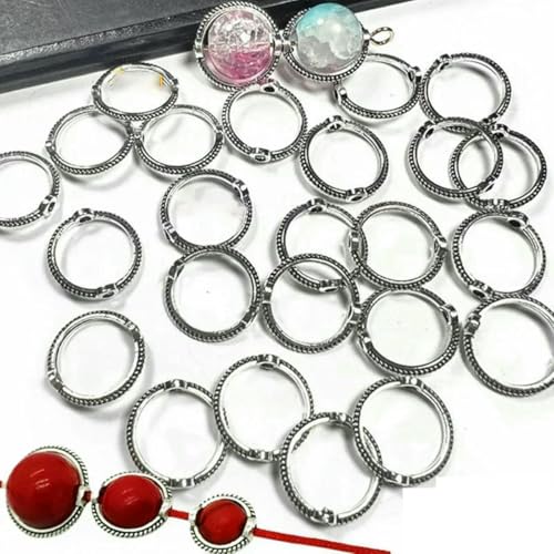 10/200 Stück Doppellöcher Abstandshalter Perlenringe Verbinder für DIY Halsketten Armbänder Kreisrahmen Legierung Zubehör-Splitter- 12mm-50 Stück von SEDRGH