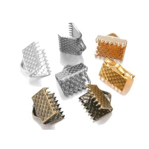 10–50 Stück Quetschperlen, Cove-Verschlüsse, Kordel-Endkappen, Schnurband, Lederclip, Foldover-Verbinder, Zubehör für DIY-Schmuckteile, mehrfarbig, 8 mm von SEDRGH