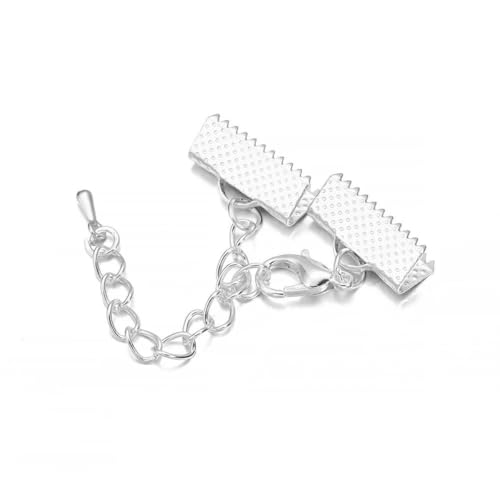 10 Satz/Los Crimp-Endperlen, Schiebeverschluss mit Kettenschnallen, Rohre, Schieber-Endkappen, Verbinder für DIY-Schmuckherstellung, Zubehör, Silber, 10 Set, 16 mm 10 Satz/Los Crimp-Endperlen, Schiebeverschluss mit Kettenschnallen, Rohre, Schieber-Endkappen, Verbinder für DIY-Schmuckherstellung, Zubehör, Silber, 10 Set, 16 mm von SEDRGH