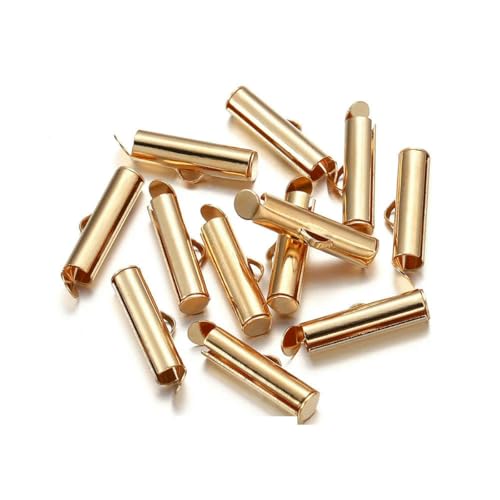 10 Satz/Los Crimp-Endperlen Schiebeverschluss mit Kettenschnallen Rohre Schieber-Endkappen Verbinder für DIY-Schmuckherstellung Zubehör-KC Gold x 50 Stück-25 mm 10 Satz/Los Crimp-Endperlen Schiebeverschluss mit Kettenschnallen Rohre Schieber-Endkappen Verbinder für DIY-Schmuckherstellung Zubehör-KC Gold x 50 Stück-25 mm von SEDRGH
