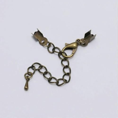 10 Stück/Los Crimp-Endkappen, Perlen-Karabinerverschlüsse, verlängerte Ketten, Halskettenverbinder, Schnurband-Clips für Schmuckherstellungszubehör, Antikbronze, 4,0 mm x 10 Stück von SEDRGH