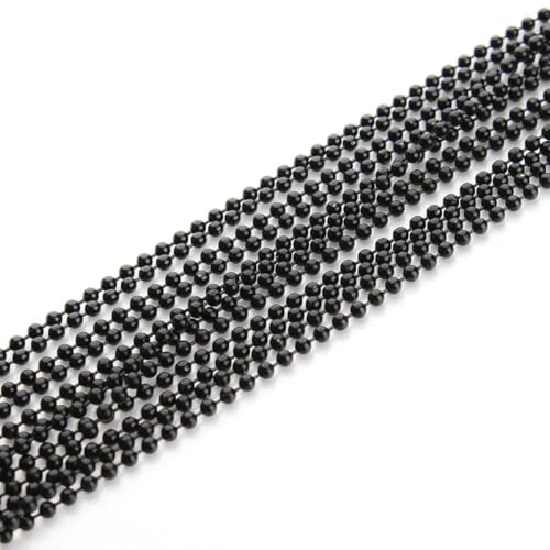10 m/Los 1,2–3,2 mm Kugelperlenkette, Gold/Silber, für Armbänder, Halsketten, Ketten zur Herstellung von DIY-Schmuck, F680-Schwarz-1,2 mm 10 m/Los 1,2–3,2 mm Kugelperlenkette, Gold/Silber, für Armbänder, Halsketten, Ketten zur Herstellung von DIY-Schmuck, F680-Schwarz-1,2 mm von SEDRGH