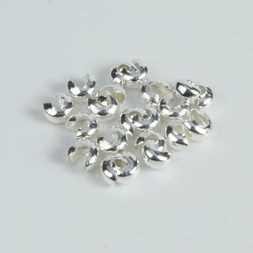 100 Stück/Los 3 4 5 mm offene Crimp-Abdeckungen, Endperlen, DIY-Zubehör, Stopper-Abstandshalterperlen für die Schmuckherstellung, Zubehör, silberfarben, 5 mm von SEDRGH