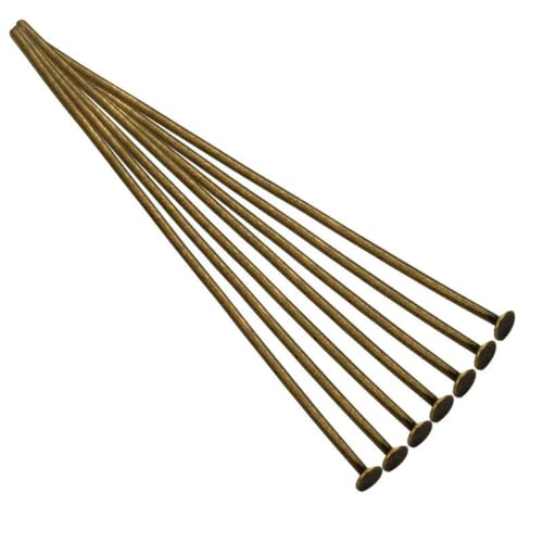 100 Stück/Los Metall Flachkopf Augenkopfstifte Vergoldete Kopfstifte Für Schmuckzubehör Herstellung DIY Handarbeit Zubehör Zubehör-B Bronze-0,7x20mm von SEDRGH