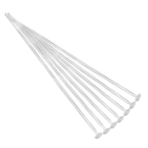 100 Stück/Los Metall Flachkopf Augenkopfstifte Vergoldete Kopfstifte Für Schmuckzubehör Herstellung DIY Handarbeit Zubehör Zubehör-B Silber-0,7x20mm von SEDRGH