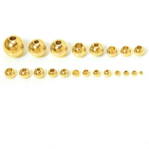 100 Stück 2/3/4/5/6/8/10 mm Edelstahl Goldfarbene Abstandsperlen Charm Lose Perlen DIY Armbänder Perlen zur Schmuckherstellung-Goldfarbe-6x1,5mm von SEDRGH