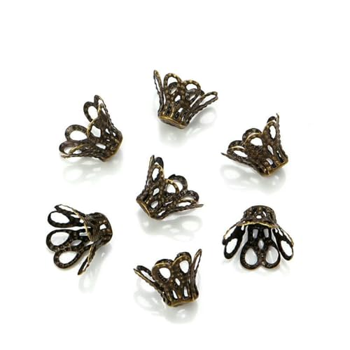 100 Stück Blumen-Endperlenkappen, Metall-Abstandshalter, Perlenbasis für Schmuckherstellung, DIY-Charms, Armbandzubehör, Antikbronze, 12 x 15 mm 100 Stück Blumen-Endperlenkappen, Metall-Abstandshalter, Perlenbasis für Schmuckherstellung, DIY-Charms, Armbandzubehör, Antikbronze, 12 x 15 mm von SEDRGH
