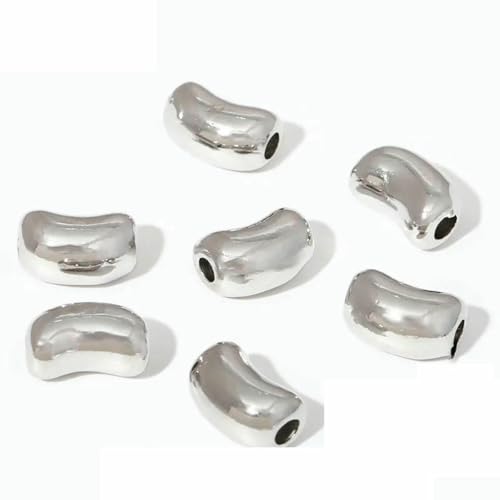 18K vergoldete Erbsenform-Abstandsperlen, Messing-Metallarmbänder, Perlentrenner, Perlen für Schmuck, DIY-Schmuckherstellungszubehör, rhodiniert, 5 Stück von SEDRGH