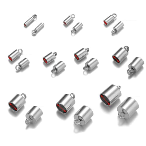 20 Stück Edelstahl-Crimp-Endkappen, Lederkordeln, Endkappen, Perlenkappen, PVD-plattierte Goldverschlüsse, DIY-Schmuckherstellung, Zubehör, Stahl, Loch 3,5 mm von SEDRGH