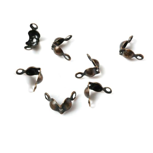 200 Stück/Los Verbinderverschlüsse passend 4 x 8 mm Kugelkettenende Quetschperlen Kappen Erkenntnisse für Schmuckherstellung Zubehör Zubehör DIY-Rotkupfer von SEDRGH