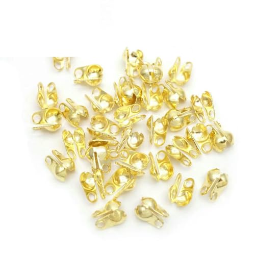 200 Stück 1,5 mm 2 mm 2,4 mm 3,2 mm Schmuckteile Silber vergoldete Endklemmen Perlen Kugelkettenverbinder Verschlussbeschläge-Gold End Crimp-3,2 mm 200 Stück von SEDRGH