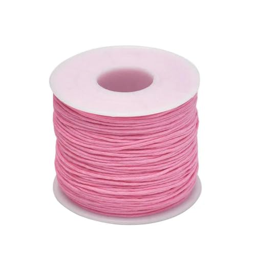 24–70 m 1 mm gewachste Baumwollschnur zum Perlenbasteln, Basteln, für Armbänder, Halsketten, geflochtene Schnur, Schmuckherstellung, HK042-Pink-1 MM x 70 m (Länge) von SEDRGH