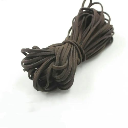 3,0 mm 5 m – Flachfaser-Lederspitze, Perlenfaden, Kunstwildlederschnur, Samtperlenzubehör – Dunkelkaffee – 3,0 mm 5 Meter von SEDRGH