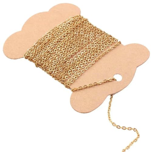 3/5 Meter 16,4 Fuß Edelstahlkette Halskettenverlängerung Gedrehte Ketten für Halsketten Schmuckzubehör DIY Herstellung - Echt vergoldet 3,0 m - Breite 2,0 mm 3/5 Meter 16,4 Fuß Edelstahlkette Halskettenverlängerung Gedrehte Ketten für Halsketten Schmuckzubehör DIY Herstellung - Echt vergoldet 3,0 m - Breite 2,0 mm von SEDRGH