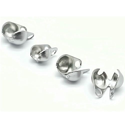 30/50 Stück 1,5–5 mm Crimpperlen-Spitzenknotenabdeckung, goldfarben, Edelstahl für Schmuckverbinder, Clipverschluss, Beschläge, Komponenten, Stahl x 50 Stück, 2 mm von SEDRGH