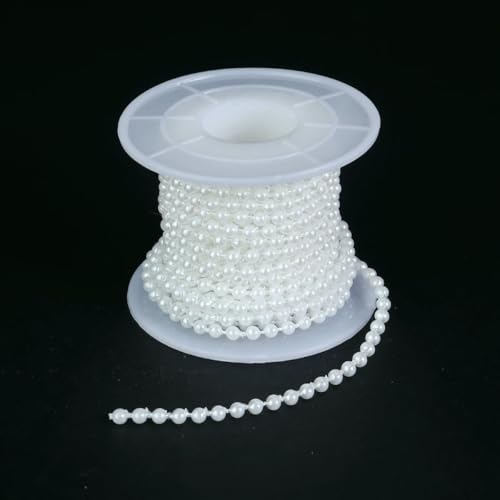 5 Yards/Rolle Kunstperlenkette, weiß, 3–12 mm, runde Perlenkette für Zuhause, Hochzeit, Kleidung, Dekoration, Schmuckherstellung, Zubehör, weiß, 3,0 mm 5 Yards/Rolle Kunstperlenkette, weiß, 3–12 mm, runde Perlenkette für Zuhause, Hochzeit, Kleidung, Dekoration, Schmuckherstellung, Zubehör, weiß, 3,0 mm von SEDRGH