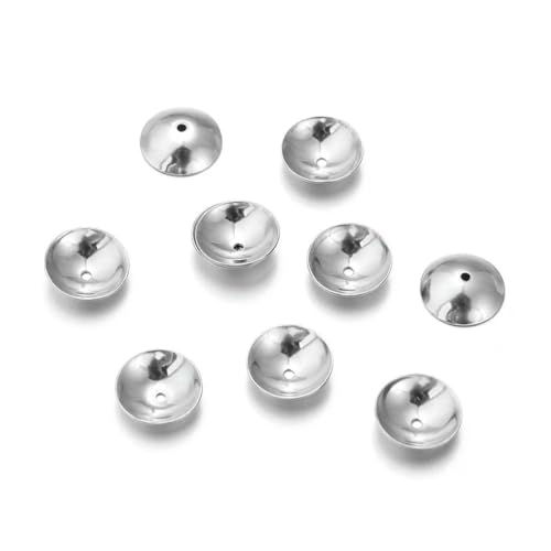 50–200 Stück/Los Runde Perlenkappen aus Edelstahl, 3/4/5/6/8 mm, lose Abstandsperlenkappen, Perlenbodenschale zur Schmuckherstellung von Armbändern, ST 8 mm, 200 Stück von SEDRGH