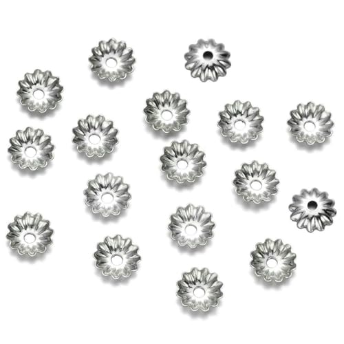 50 Stück/Lot 15 Stil Edelstahl Blatt Blumen Perlen Endkappen für Schmuckherstellung Handarbeiten Spacer Perlenkappen DIY Zubehör-01 Stil von SEDRGH