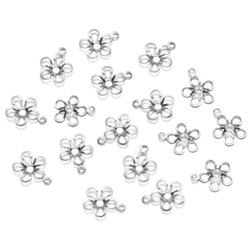 50 Stück/Lot 15 Stil Edelstahl Blatt Blumen Perlen Endkappen für Schmuckherstellung Handarbeiten Spacer Perlenkappen DIY Zubehör-13 Stil von SEDRGH