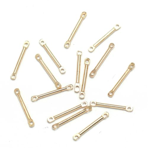 50 Stück 15 20 25 30 35 40 50 mm Metallstangenglieder, dünne Stabstreifen-Verbindungsstücke, Charms für Ohrringe, Armbänder, Halsketten, Schmuckherstellung – KC vergoldet – 30 mm x von SEDRGH