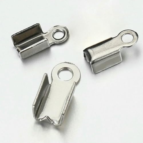 50 Stück Edelstahl-Crimp-Endkappen, Hohlkehlenverschlüsse, Schnurband, Lederfalten-Clip-Verschluss, Perlenverbinder für Schmuckherstellung, DIY, Stahlfarbe, Breite 3,5 mm 50 Stück Edelstahl-Crimp-Endkappen, Hohlkehlenverschlüsse, Schnurband, Lederfalten-Clip-Verschluss, Perlenverbinder für Schmuckherstellung, DIY, Stahlfarbe, Breite 3,5 mm von SEDRGH