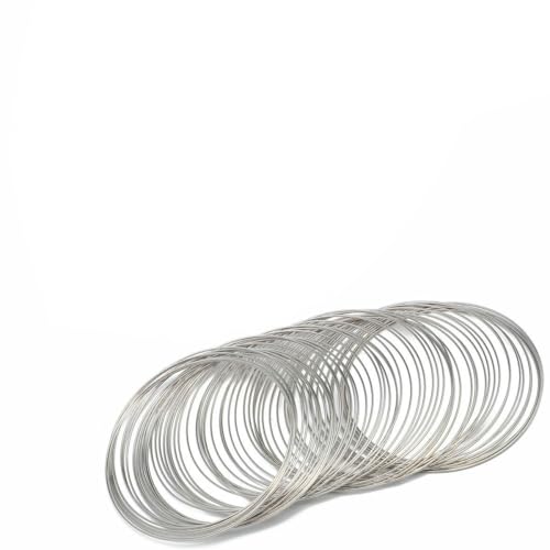 60 Schlaufen, 0,6 mm Metalldraht, goldfarben, silbrig, widerstandsfähig, Memory-Perlen, Stahldraht, Ringe, Verbinder für Armbänder, DIY-Schmuckherstellung, silberfarben, 0,6 mm, ca. 6 von SEDRGH