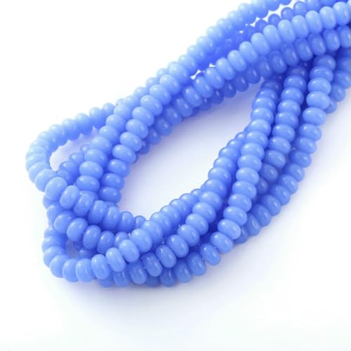 76 Stück Radperlen 5 x 8 mm Handschnur Glas Buddha Glatte flache runde Perlen Kristall Abakus Perlen Schmuckzubehör-004 von SEDRGH