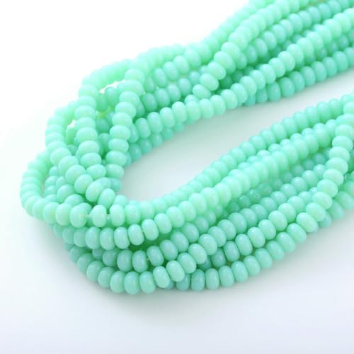 76 Stück Radperlen 5 x 8 mm Handschnur Glas Buddha Glatte flache runde Perlen Kristall Abakus Perlen Schmuckzubehör-006 von SEDRGH