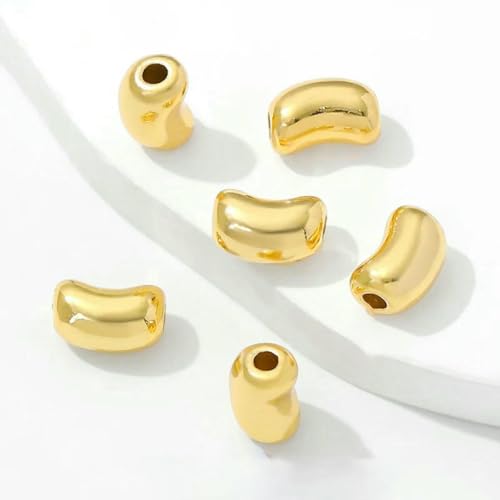 9,5 * 6,5mm Spacer Perle zur Schmuckherstellung 18K vergoldete Erbsenform Armbandperlen,DIY Schmuckbeschläge,Trenner für Perlen-18K vergoldet-10 Stück von SEDRGH