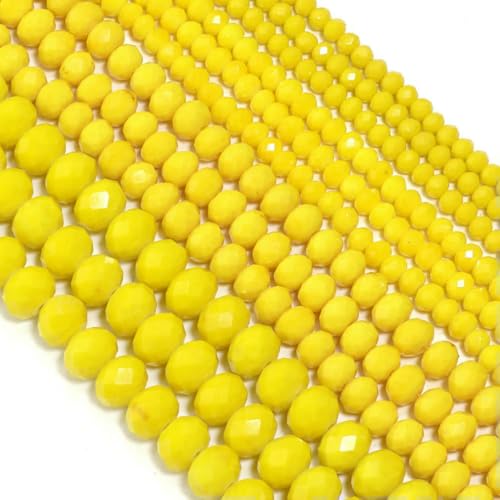 Bunte 3/4/6/8/10 mm Rondelle Österreich facettierte Kristallglasperlen Lose Abstandsperlen für die Schmuckherstellung DIY-Zubehör-Gelb5667-6 mm von SEDRGH