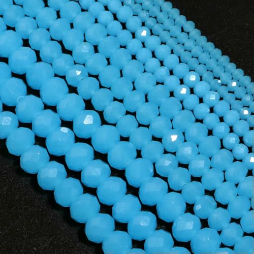 Bunte 3/4/6/8/10 mm Rondelle Österreich facettierte Kristallglasperlen Lose Abstandsperlen für die Schmuckherstellung DIY-Zubehör-Hellblau 5662-4,0 mm von SEDRGH