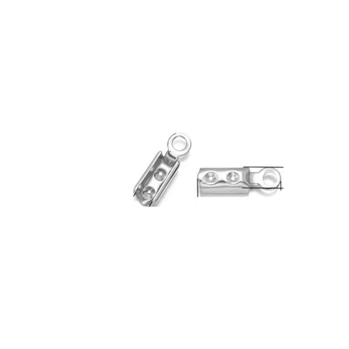 Edelstahl-Crimp-Endperlenkappen, Lederband-Clip-Spitze, gefaltete Crimp-Perlen-Armbandverbinder zur Schmuckherstellung, quadratischer Stahl, 2 mm, 50 Stück von SEDRGH