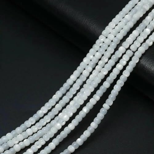 Strang natürlicher Muschelperlen in Abakusform, weiß, zur Herstellung von DIY-Armbändern und Halsketten, Länge 40 cm, 4 x 6 mm Strang natürlicher Muschelperlen in Abakusform, weiß, zur Herstellung von DIY-Armbändern und Halsketten, Länge 40 cm, 4 x 6 mm von SEDRGH