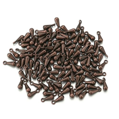 Vergoldete Wassertropfen, Wassertropfen-Endperlen, verlängerte Verlängerungsketten, Schwänze, Verschluss für Halsketten, Armbänder, Schmuck, antikes Kupfer, 3 x 9 mm, 100 Stück von SEDRGH