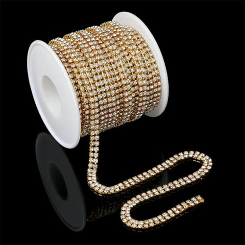 Yard Perlen Strasskette Gold Silber Farbe Kupfer Cup Ketten Trim für Schmuckherstellung Komponenten Handwerk DIY Nähen-auf Kleidung-18 von SEDRGH