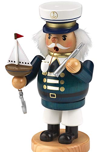 Räucherfigur KAPITÄN - XL 22cm ! - stilecht mit Boot Anker Fernrohr Pfeife und Kapitänsmütze von SEEAS