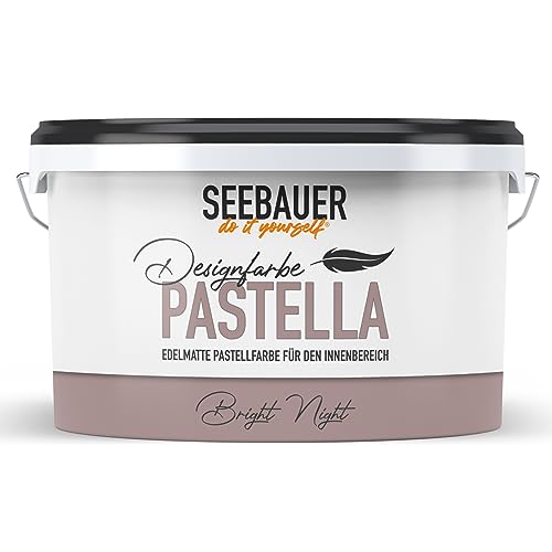 SEEBAUER diy Pastellfarbe PASTELLA Lila 2,5L (Bright Night) Edelmatte Wandfarbe Brombeere - Innenfarbe sehr hohe Deckkraft - Matt, Abwaschbar und Tropffrei von SEEBAUER diy