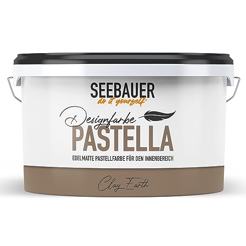 SEEBAUER diy® Design-Pastellfarbe PASTELLA (Clay Earth 2,5 Liter) Edelmattes Braun, Wandfarbe für Innen von SEEBAUER diy