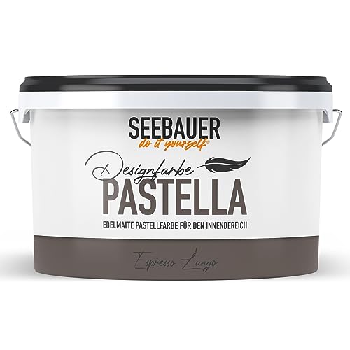 SEEBAUER diy Pastellfarbe PASTELLA Braun 2,5L (Espresso Lungo) Edelmatte Wandfarbe Braun - Innenfarbe sehr hohe Deckkraft - Matt, Abwaschbar und Tropffrei von SEEBAUER diy