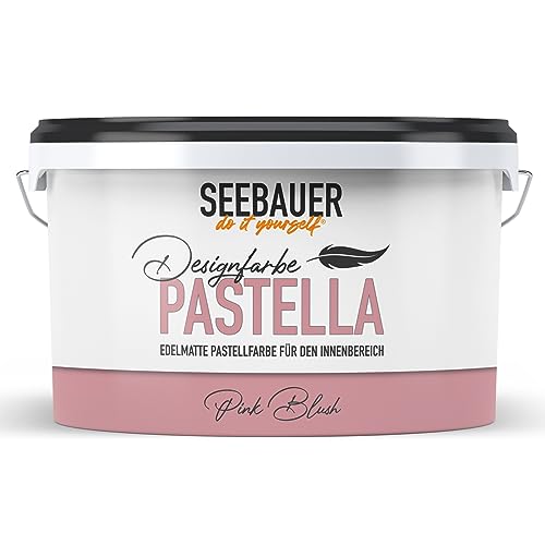 SEEBAUER diy® Design-Pastellfarbe PASTELLA (Pink Blush 2,5 Liter) Edelmattes Rosa, Wandfarbe für Innen von SEEBAUER diy