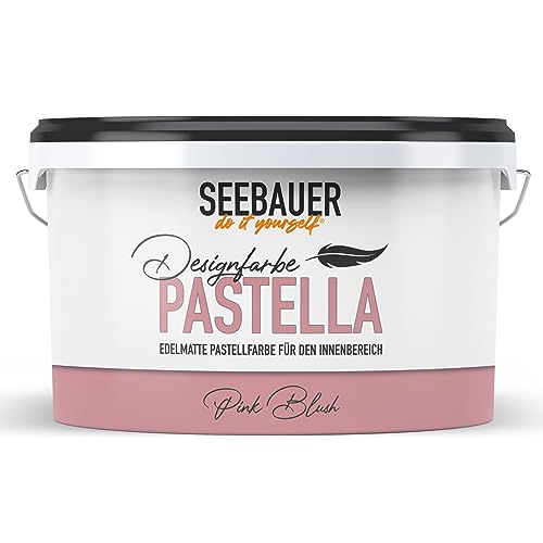 SEEBAUER diy Pastellfarbe PASTELLA Pink 2,5L (Pink Blush) Edelmatte Wandfarbe Rosa - Innenfarbe sehr hohe Deckkraft - Matt, Abwaschbar und Tropffrei von SEEBAUER diy