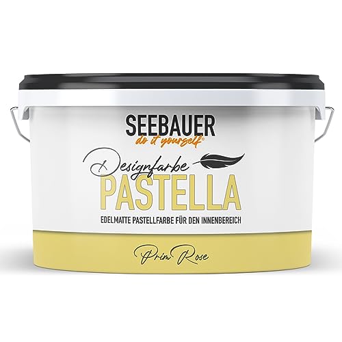 SEEBAUER diy® Design-Pastellfarbe PASTELLA (Prim Rose 2,5 Liter) Edelmattes Gelb, Wandfarbe für Innen von SEEBAUER diy