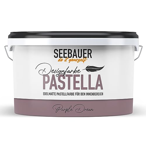 SEEBAUER diy Pastellfarbe PASTELLA Lila 2,5L (Purple Dream) Edelmatte Wandfarbe Violett - Innenfarbe sehr hohe Deckkraft - Matt, Abwaschbar und Tropffrei von SEEBAUER diy