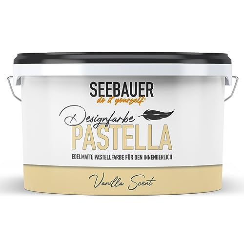 SEEBAUER diy® Design-Pastellfarbe PASTELLA (Vanilla Scent 2,5 Liter) Edelmattes Gelb, Wandfarbe für Innen von SEEBAUER diy