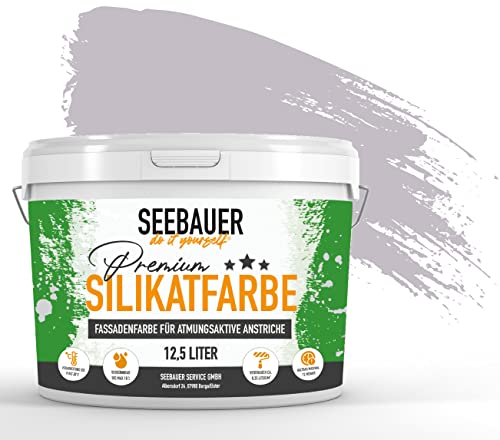 SEEBAUER diy® | Premium-Silikatfarbe für Außen | Mineralfarbe Fassadenfarbe Lila | Atmungsaktiv & Wetterbeständig | Verschiedene Trendfarben (12,5 Liter, No. 933 Purple Blossom) von SEEBAUER diy